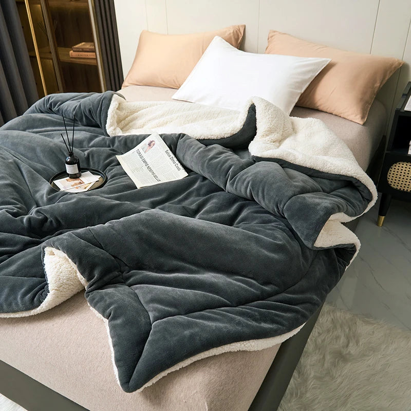 Faux Lambswool Sofa Blanket