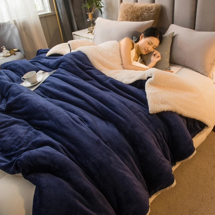 Double-Sided Wool Throw