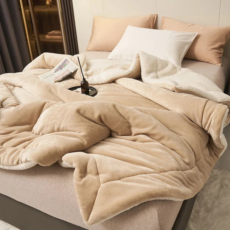 Faux Lambswool Sofa Blanket