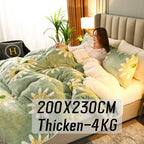 Thick lamb cashmere winter blanket layered on a bed