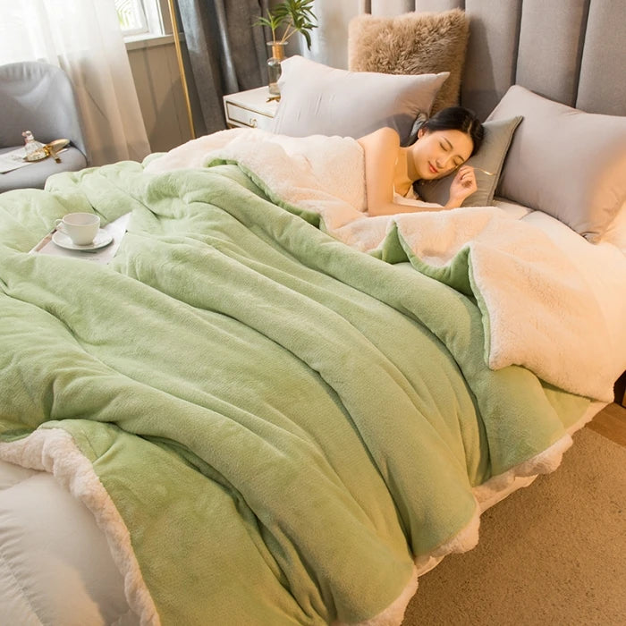 Double-Sided Wool Throw