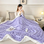Soft double-layer lamb fleece throw blanket