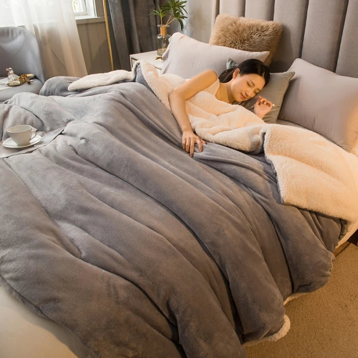 Double-Sided Wool Throw