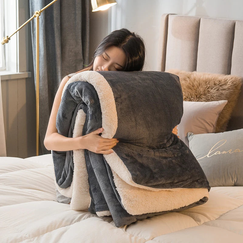 Double-Sided Wool Throw
